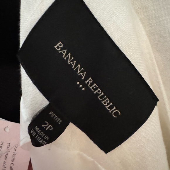 NWT: Banana Republic White Linen Zipper Sleeves Blazer •2P - Picture 13 of 15